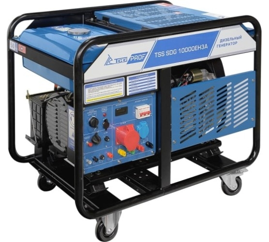Генератор дизельный с воздушным охлаждением ТСС SDG 10000EH3A 100138, открытый, 10 кВт, Синий детальное изображение - 2