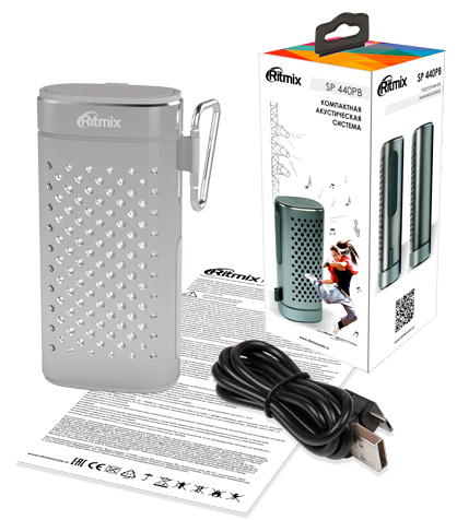 Портативная колонка Ritmix SP-440PB, Серебристый детальное изображение - 3
