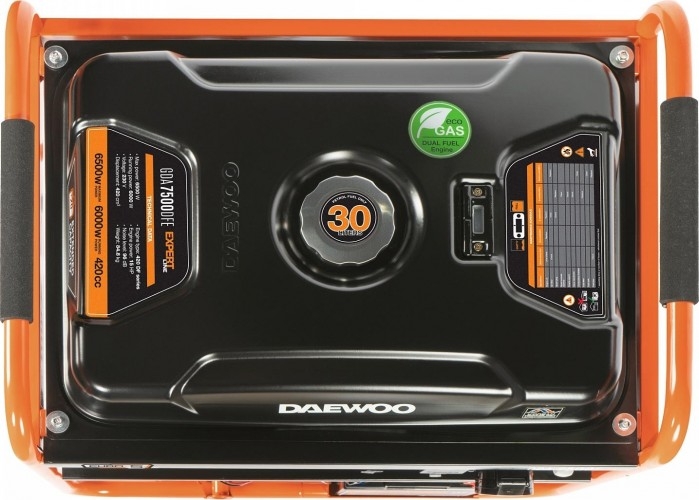 Генератор бензиновый DAEWOO GDA 7500DFE (бензин/газ), 6 кВт, Оранжевый детальное изображение - 3