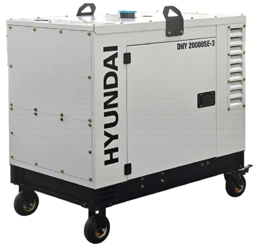 Генератор дизельный с воздушным охлаждением HYUNDAI DHY 20000SE-3, в кожухе, 14 кВт, Белый детальное изображение - 4