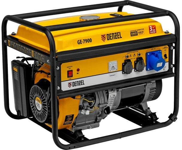 Генератор бензиновый Denzel GE 7900 94638, 6 кВт, Желтый детальное изображение - 2