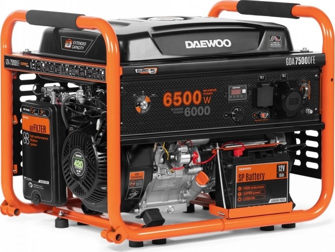 Генератор бензиновый DAEWOO GDA 7500DFE (бензин/газ), 6 кВт, Оранжевый детальное изображение - 1