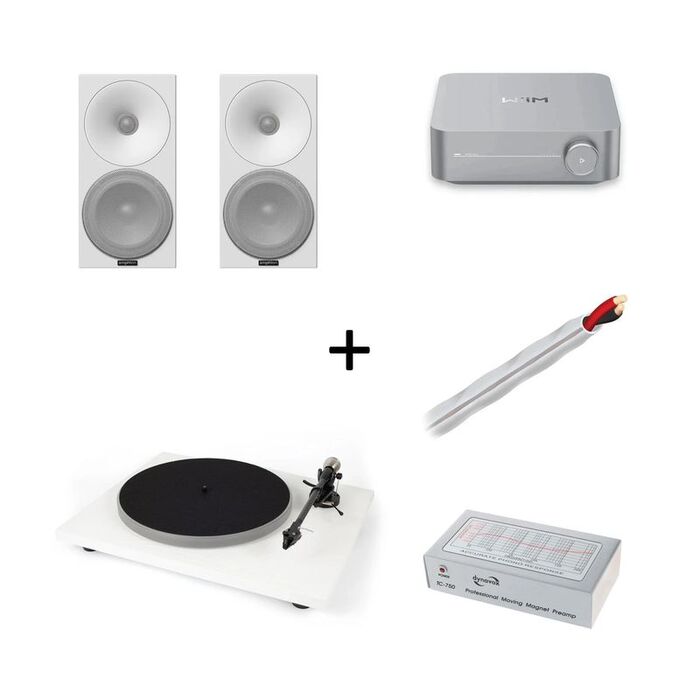 Проигрыватель винила Auris Blues Amphion Helium 510 WiiM Amp Dynavox TC-750 SL AudioQuest SLIP-DB 14/2, Белый №6