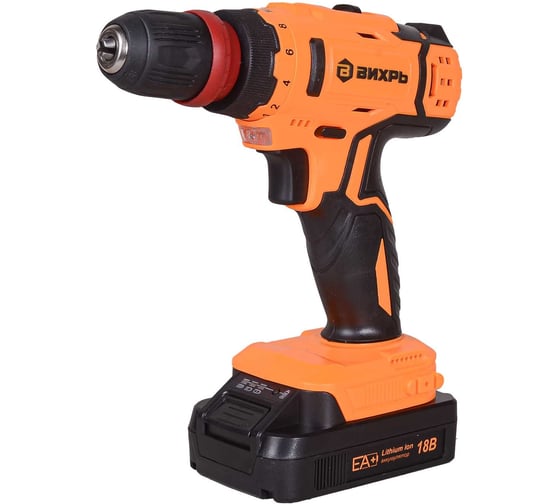 Аккумуляторная дрель-шуруповерт Вихрь ДА-18Л-2КC, 72/14/34, 18 В, 45 Нм, 2 А·ч детальное изображение - 5