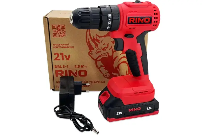 Аккумуляторная дрель-шуруповерт RINO DRL5-1, 18 В, 40 Нм, 1,5 А·ч  №3