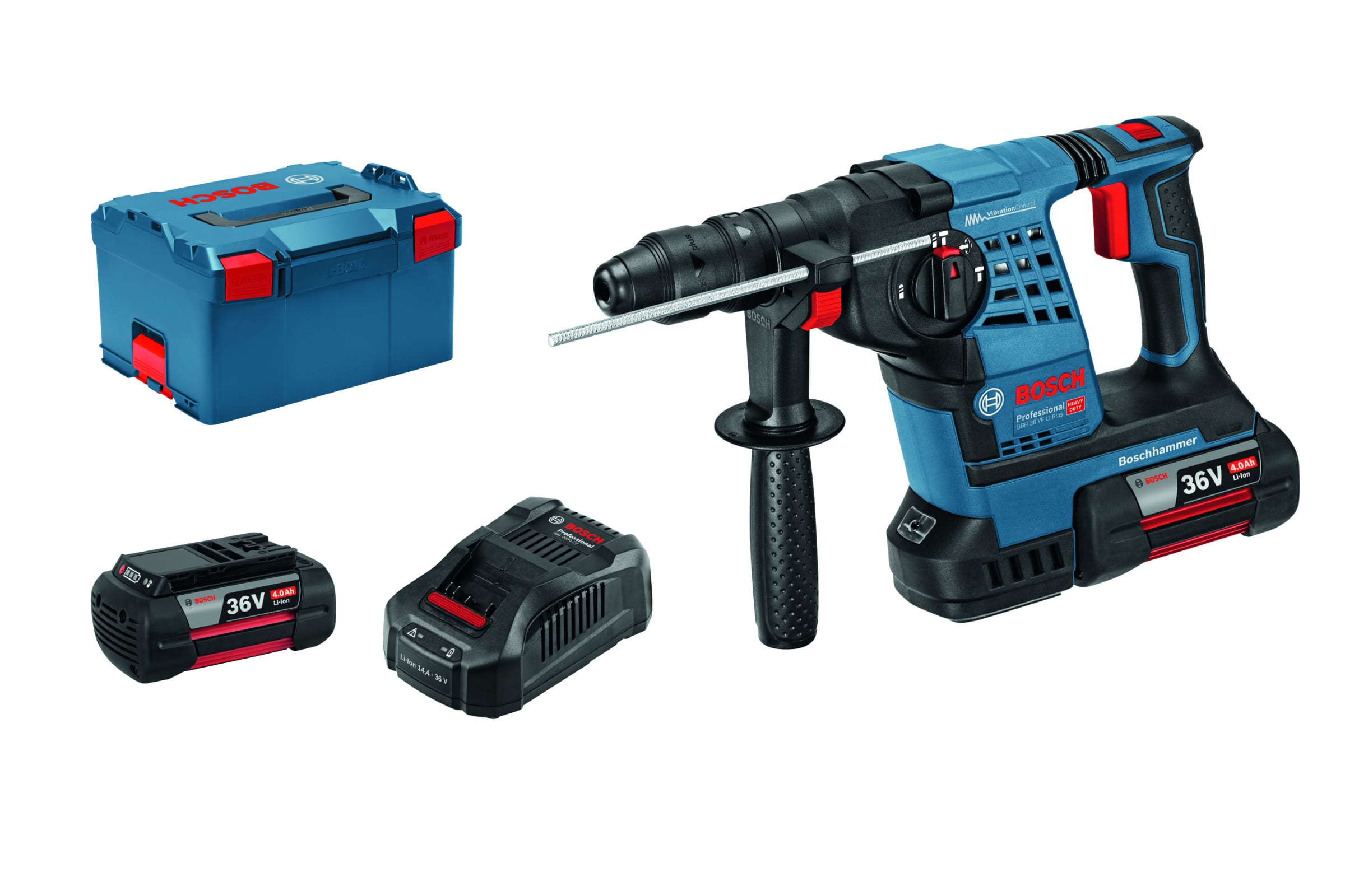 Аккумуляторный перфоратор Bosch GBH 36 V-LI Plus (2х4 А·ч), 3.2 Дж, 4200 уд/мин детальное изображение - 2