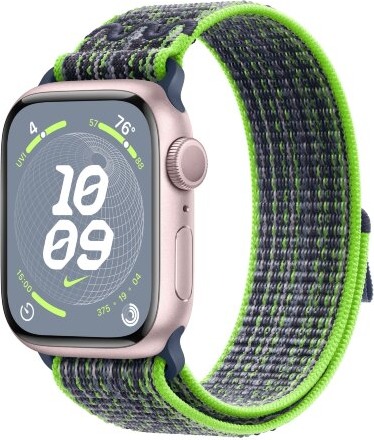 Умные часы Apple Watch Series 9 Pink Aluminum Case with Nike Sport Band Bright Green/Blue, 45 mm, Салатневый/Синий детальное изображение - 1