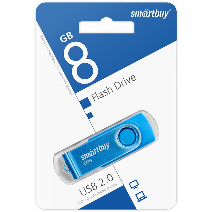 USB Flash накопитель SmartBuy Twist (SB008 ГБ2TWB) 8 ГБ, синий №4
