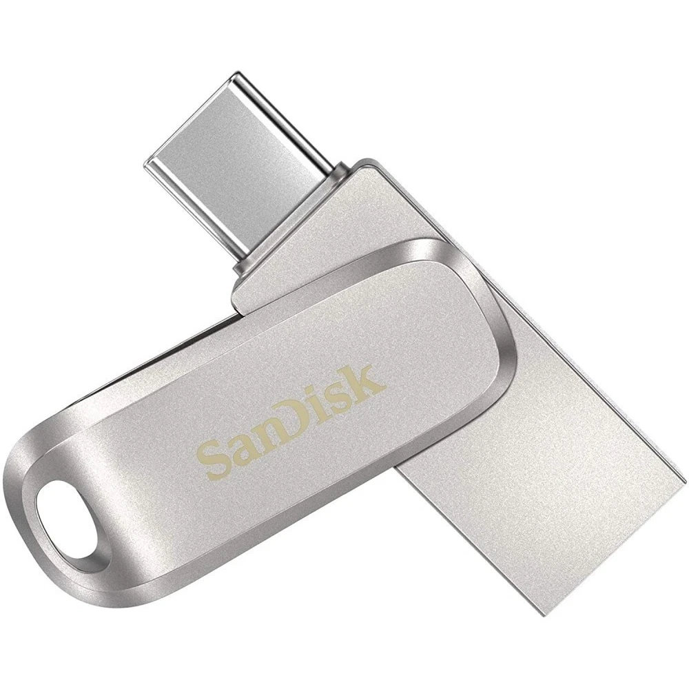 USB Flash накопитель SanDisk Ultra Dual Drive Luxe (SDDDC4-064G-G46) 64 ГБ, серебряный детальное изображение - 2