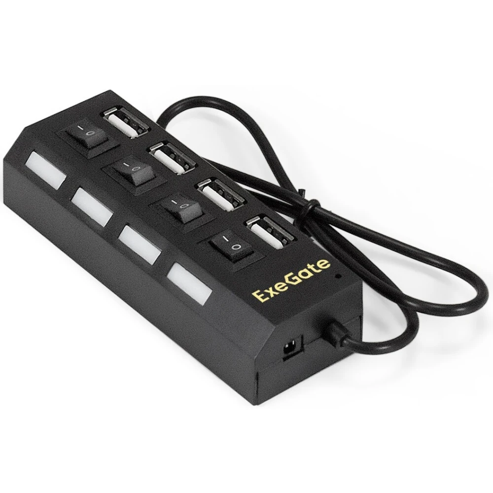USB-концентратор ExeGate DUB-42SW, Черный детальное изображение - 1