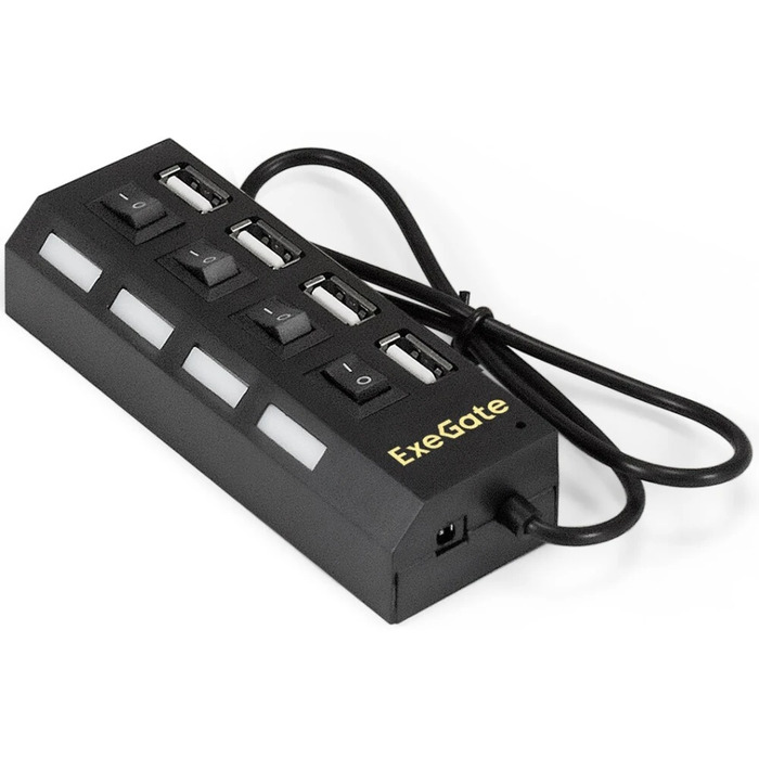 USB-концентратор ExeGate DUB-42SW, Черный №1
