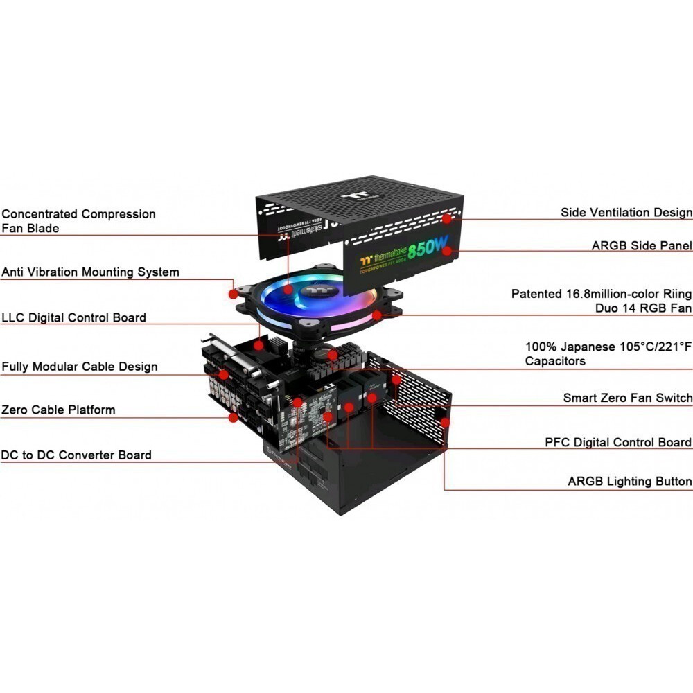 Блок питания Thermaltake Toughpower PF1 ARGB (PS-TPD-0850F3FAPE-1), 850 Вт детальное изображение - 6