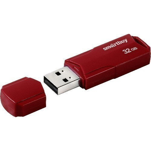 USB Flash накопитель SmartBuy  Burgundy (SB32 ГБCLU-BG) 32 ГБ, красный детальное изображение - 2