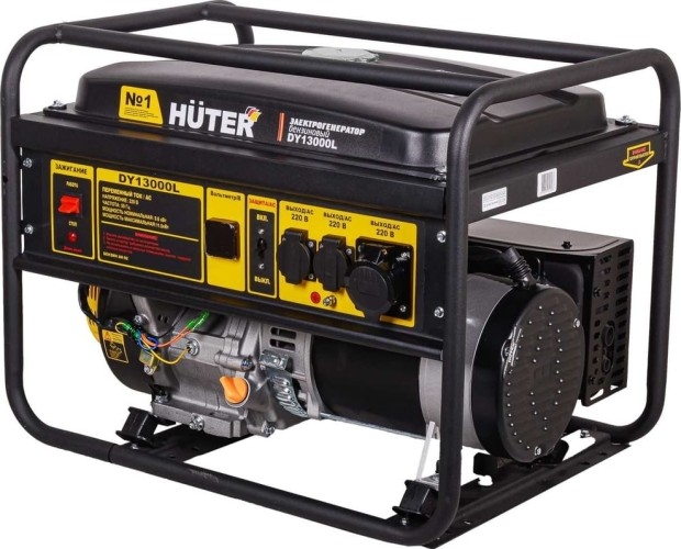 Генератор бензиновый HUTER DY13000L 64/1/78, 9.6 кВт, Черный детальное изображение - 1