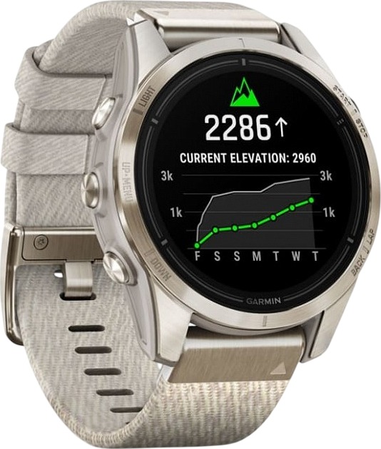 Смарт-часы Garmin Rpix Pro Gen 2 Sapphire Edition, 42 мм, Золотой, нейлоновый ремешок детальное изображение - 1
