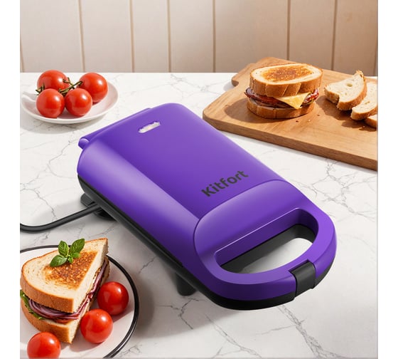 Бутербродница KITFORT КТ-3691, Фиолетовый детальное изображение - 2