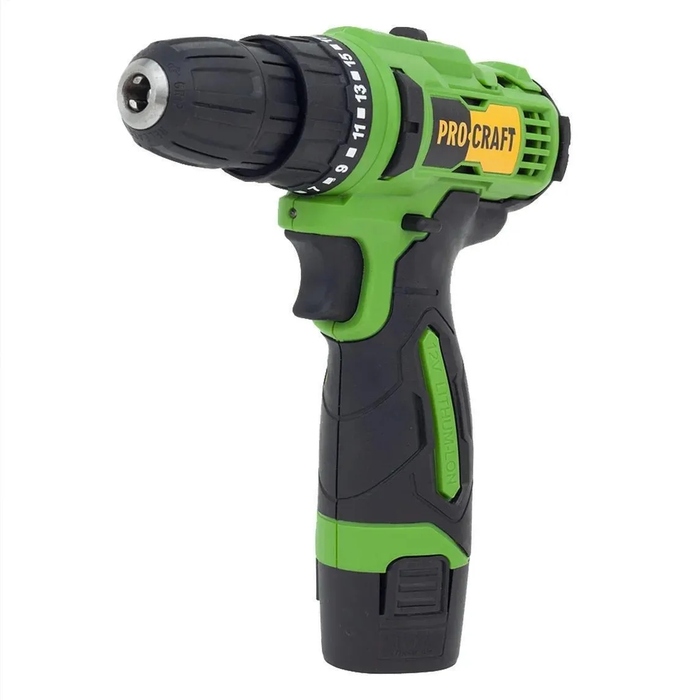 Аккумуляторная дрель-шуруповерт PROCRAFT Universal PA-12Li COMPACT, 12 В, 20 Нм, 1.5 А·ч №1