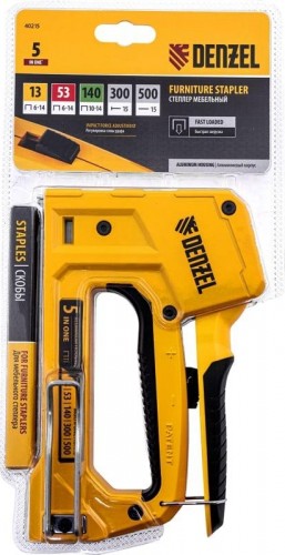 Скобозабиватель ручной Denzel тип 53 и 13, 6-14мм, тип 140, 10-14мм, тип 300, 15мм, тип 500, 15мм 40215 детальное изображение - 9