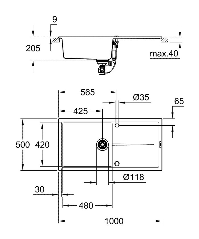 Кухонная мойка Grohe K400 31640AP0  №8
