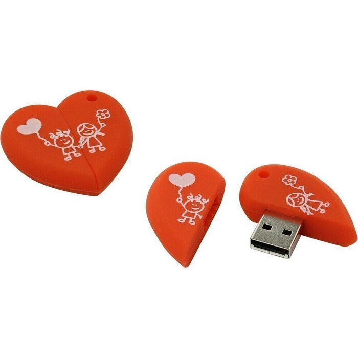 USB Flash накопитель SmartBuy Wild Heart (SB64 ГБHeart) 64 ГБ, красный №1