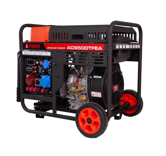 Генератор дизельный с воздушным охлаждением A-iPOWER AD9500TFEA 20407, открытый, 9 кВт, Черный детальное изображение - 4