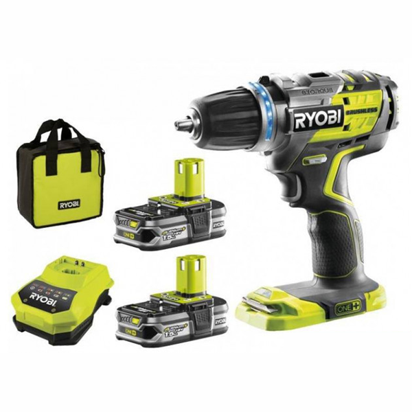 Аккумуляторная дрель-шуруповерт Ryobi R18DDBL-LL15S ONE+ 5133002532, 18 В, 60 Нм, 1.5 А·ч  детальное изображение - 1