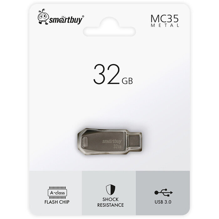USB Flash накопитель SmartBuy MC35 (SB32 ГБMC35) 32 ГБ, серебряный №3
