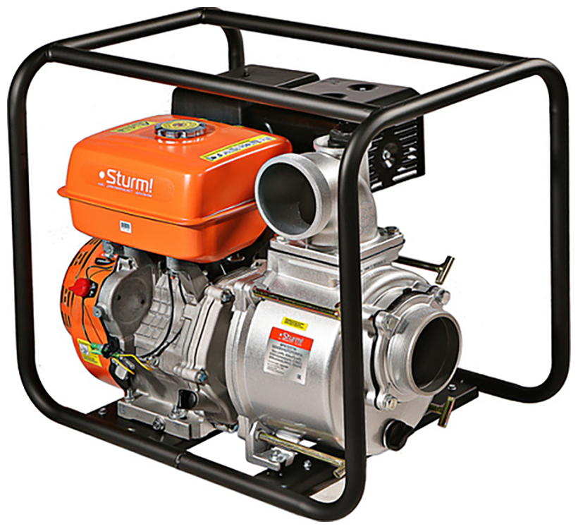Бензиновая мотопомпа Sturm! BP8703TW, 835 л/мин, 100 мм, напор 20 м, d=100 мм, 11000 Вт, Оранжевый детальное изображение - 1