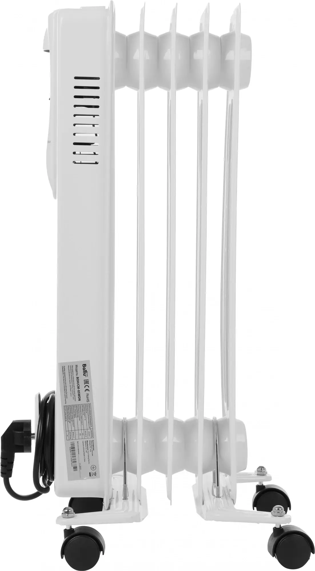 Масляный радиатор Ballu Comfort BOH CM-05WDN, Белый детальное изображение - 2