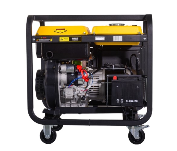 Генератор дизельный с воздушным охлаждением HUTER LDG 7000LXA 64/2/8, открытый, 5 кВт, Желтый детальное изображение - 3