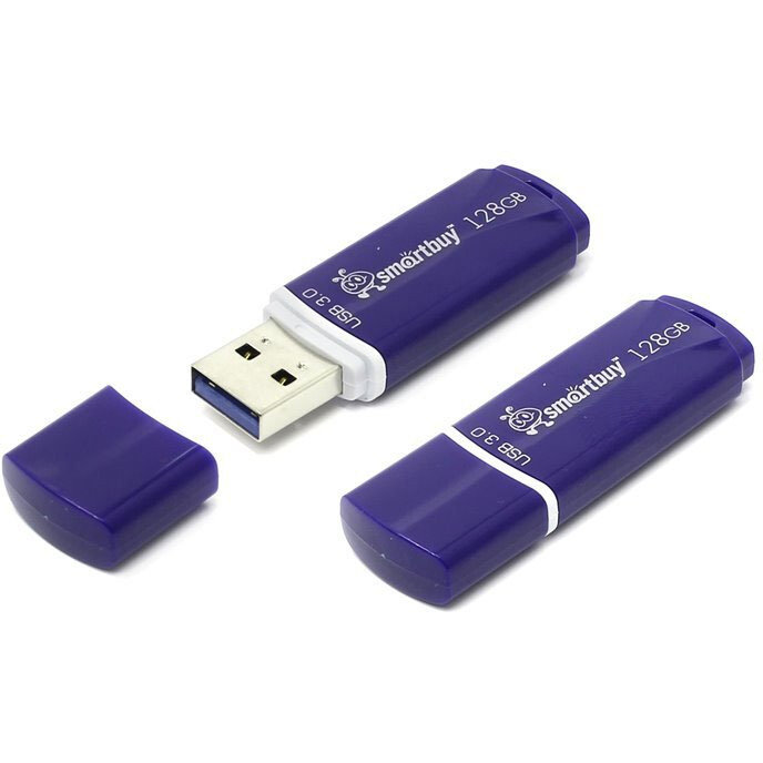 USB Flash накопитель SmartBuy Crown (SB128 ГБCRW-Bl) 128 ГБ, синий детальное изображение - 1