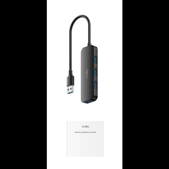USB-концентратор Cudy 4-Port USB-A 3.0 Hub (UH40A), Черный №2
