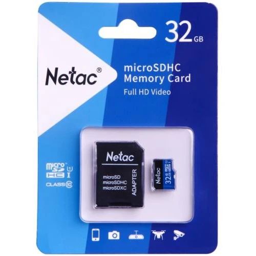 Карта памяти Netac P500 Standard MicroSD + SD адаптер (NT02P500STN-032G-R), 32 Гб детальное изображение - 1
