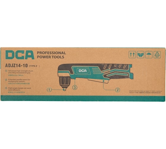 Аккумуляторная угловая дрель DCA ADJZ14-10 (TYPE Z), 12 В, 11 Нм, 2 А·ч детальное изображение - 8