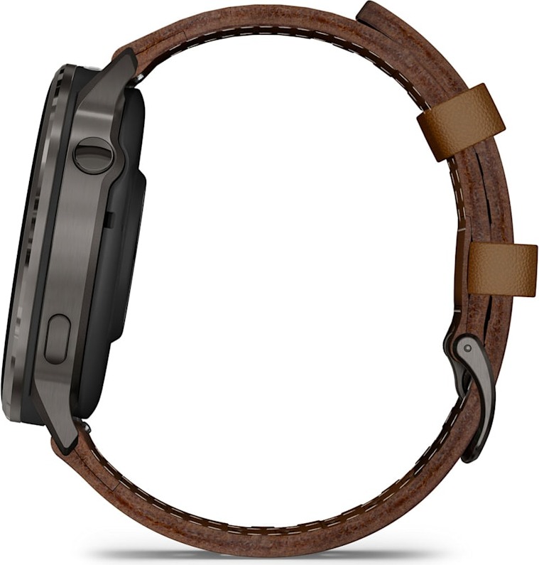 Смарт-часы Garmin Venu 4 45 мм, Темно-серый с коричневым кожаным ремешком детальное изображение - 7