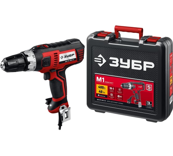 Сетевая дрель-шуруповерт ЗУБР ДШ-М1-400-2 К, 220 В, 40 Нм, 400 Вт детальное изображение - 2
