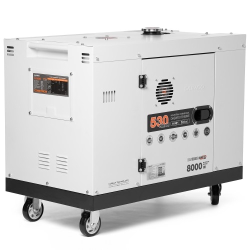 Генератор дизельный с воздушным охлаждением DAEWOO DDAE 10000SE, в кожухе, 7.2 кВт, Белый детальное изображение - 3