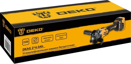 Бесщеточная углошлифовальная машина DEKO DKAG 063-2153, 125 мм, 9000 об/мин, 1000 Вт детальное изображение - 4