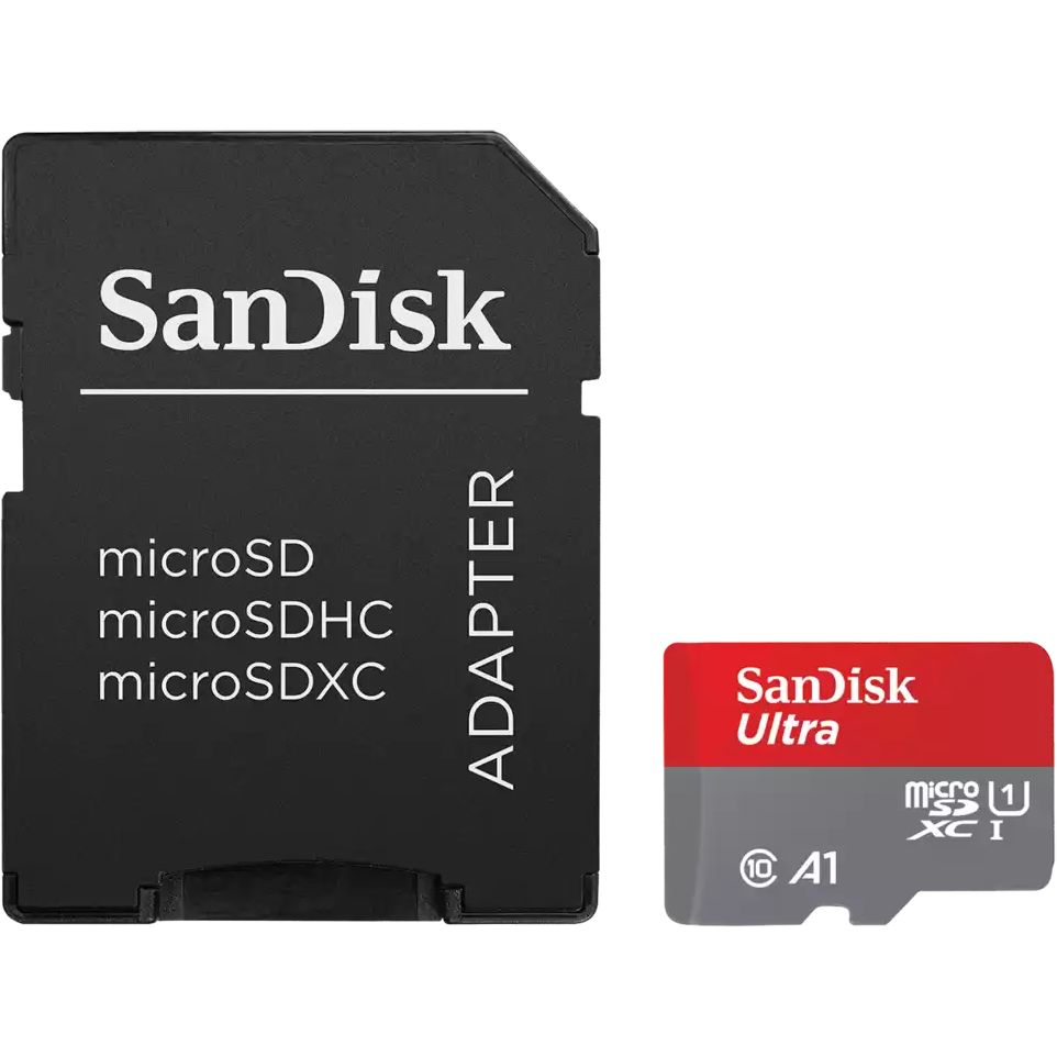 Карта памяти SanDisk Ultra MicroSD + SD адаптер (SDSQUAB-128G-GN6MA), 128 Гб детальное изображение - 1