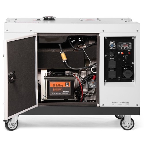 Генератор дизельный с воздушным охлаждением DAEWOO DDAE 10000SE, в кожухе, 7.2 кВт, Белый детальное изображение - 6