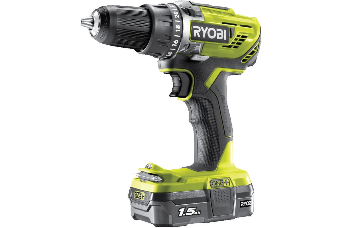 Аккумуляторная дрель-шуруповерт Ryobi ONE+ R18DD3-115S 5133005301, 12 В, 25 Нм, 1,5 А·ч  детальное изображение - 5