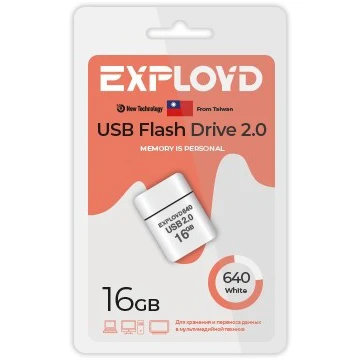 USB Flash накопитель Exployd 640 16 ГБ, белый детальное изображение - 1