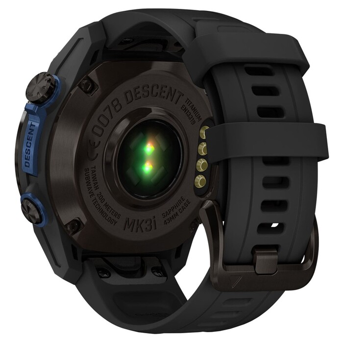 Смарт-часы Garmin Descent Mk3i, 43 мм, Carbon Gray DLC Titanium / Black Silicone Band, Черный №8