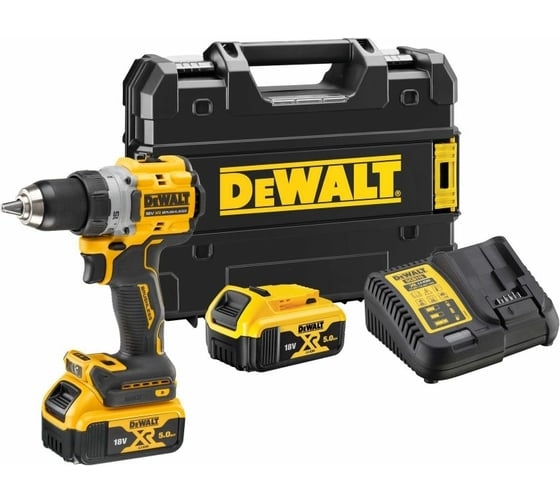 Аккумуляторная дрель-шуруповерт DeWALT DCD800P2T-QW, 18 В, 90 Нм, 5 А·ч детальное изображение - 1