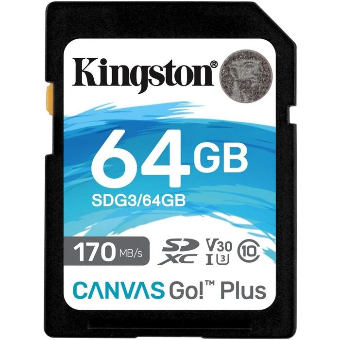 Карта памяти Kingston Canvas Go! Plus SD (SDG3/64GB), 64 Гб №1