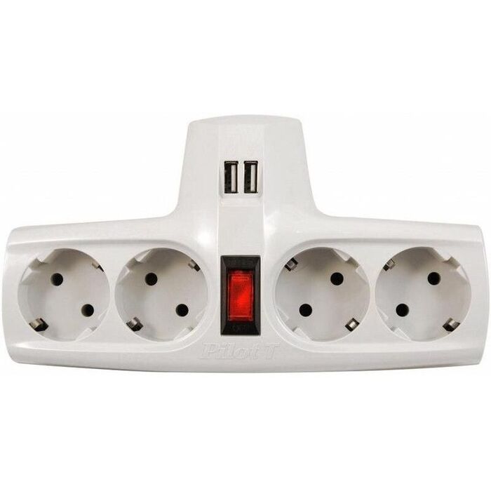 Сетевой фильтр Pilot T USB, бежевый №2