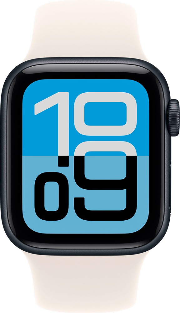 Умные часы Apple Watch SE 3 40 мм, GPS, Midnight Aluminium Case with Starlight Sport Band, Полуночный черный/Сияющая звезда детальное изображение - 2