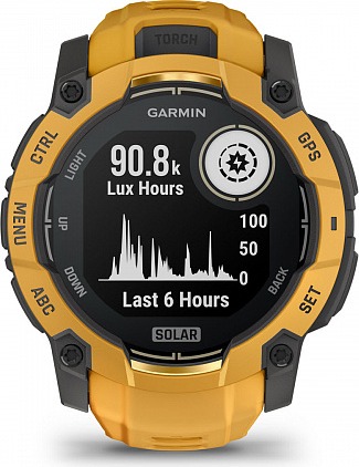 Смарт-часы Garmin Instinct 3 Solar Sunburst with Sunburst/Gray Silicone Limited edition, 50 мм, Оранжевый детальное изображение - 4