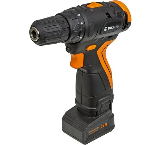 Аккумуляторная дрель-шуруповерт Вихрь ДА-24Л-2К/Б 72/14/24, 24 В, 55 Нм, 2 А·ч детальное изображение - 4