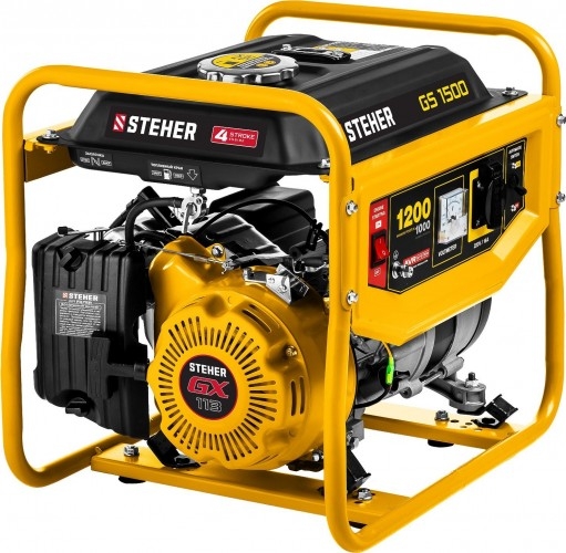 Генератор бензиновый STEHER GS-1500, 1 кВт, Желтый детальное изображение - 2